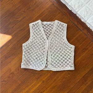 🤍 Vintage Crochet Lace Vest 🤍